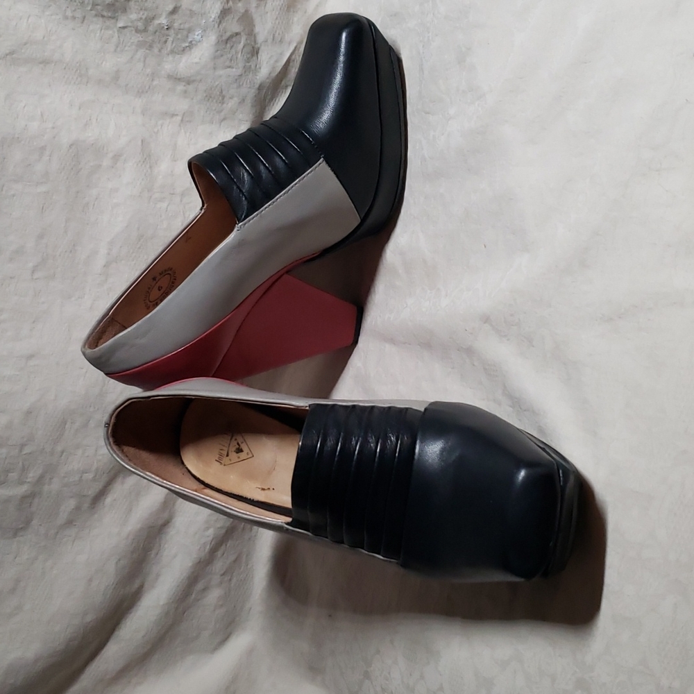 John Fluevog Portside Chunky Heel Color Block Pump